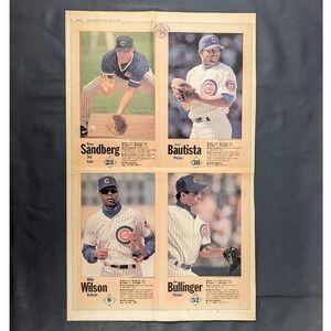 Vintage 1994 Chicago Tribune Cubs Ryne Sandberg Jose Bautista Sports Page